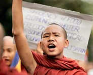 Demonstrating Burmese Monk
