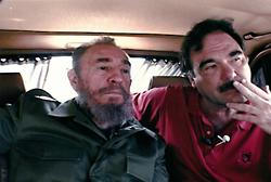 Fidel Castro and Oliver Stone in 2002