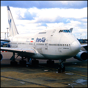 Iran Air Boeing 747SP-86 by Aero Icarus [CC-BY-SA-2.0 (http://creativecommons.org/licenses/by-sa/2.0)], via Flickr https://flic.kr/p/91vXkv [cropped and processed]