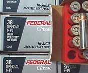 38 caliber jacketed soft point ammunition
