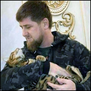 Ramzan Kadyrov and Cat via his Instagram account [Fair Use]
