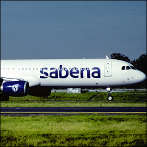 Sabena Airbus A321-211 by Aero Icarus [CC-BY-SA-2.0 (http://creativecommons.org/licenses/by-sa/2.0)], via Flickr https://flic.kr/p/8PJXJn [cropped and color processed]