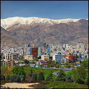 Tehran by Ninara [CC-BY-SA-2.0 (http://creativecommons.org/licenses/by-sa/2.0)], via Flickr https://flic.kr/p/7QX7nZ [cropped and processed]