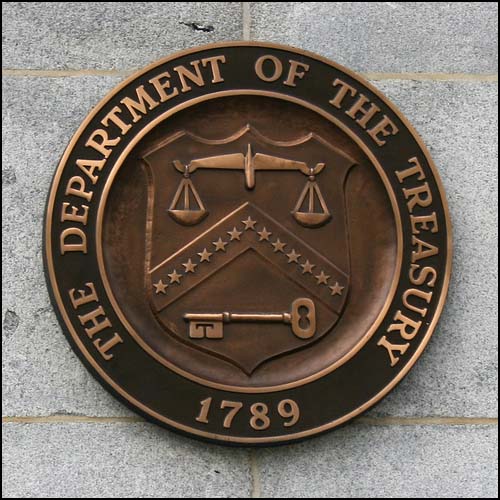 Department of Treasury Seal by woodleywonderworks http://www.flickr.com/photos/wwworks/2895964373/in/photostream/ (CC BY-SA 3.0)