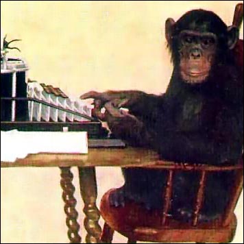 Monkey Typing via Wikimedia Commons http://commons.wikimedia.org/wiki/File:Monkey-typing.jpg [Public Domain]